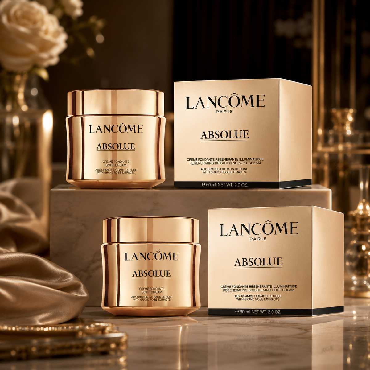 Lancôme Absolue Soft Cream 60ml 2.0oz Anti-Aging Duo Sealed Pack of 2 NIB
