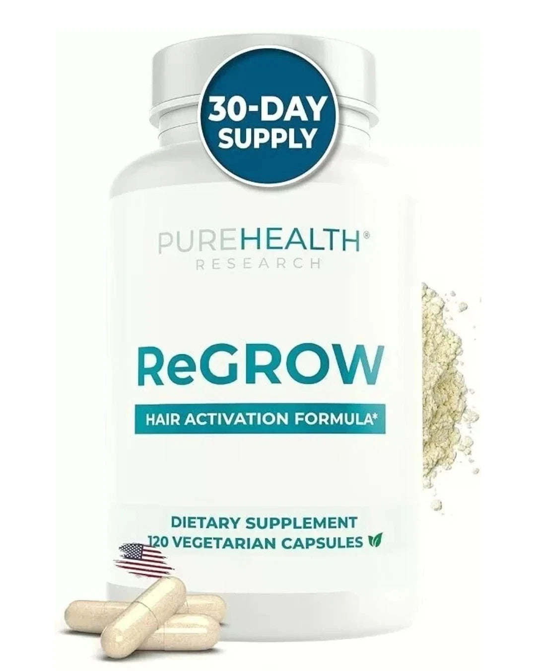 ReGrow Hair Growth Vitamins with Biotin, Hair Supplement by PureHealth Research