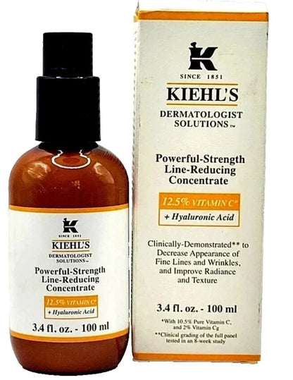 Kiehl's POWERFUL-STRENGTH Line Reducing Concentrate. 3.4 oz/100 ml (2 PACK) NIB Fit And Glow